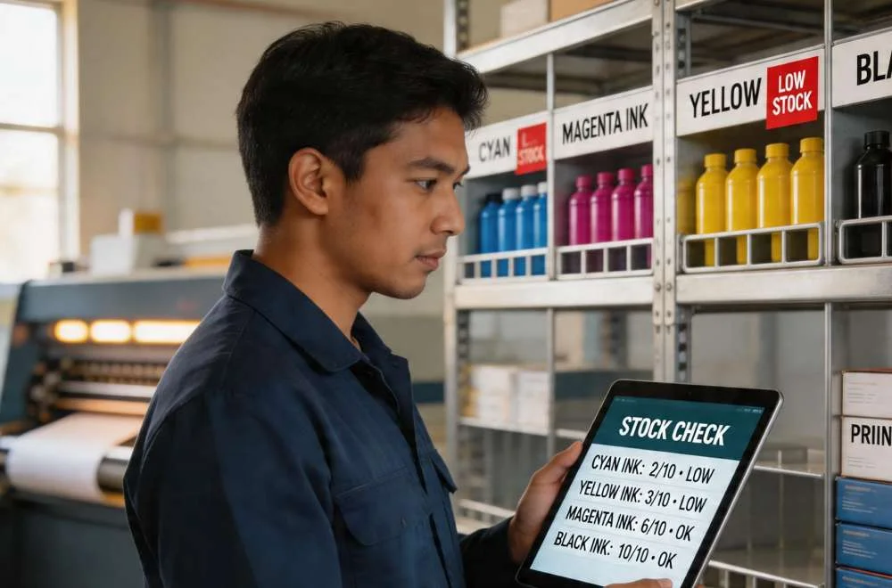menentukan reorder point stok tinta percetakan.jpeg