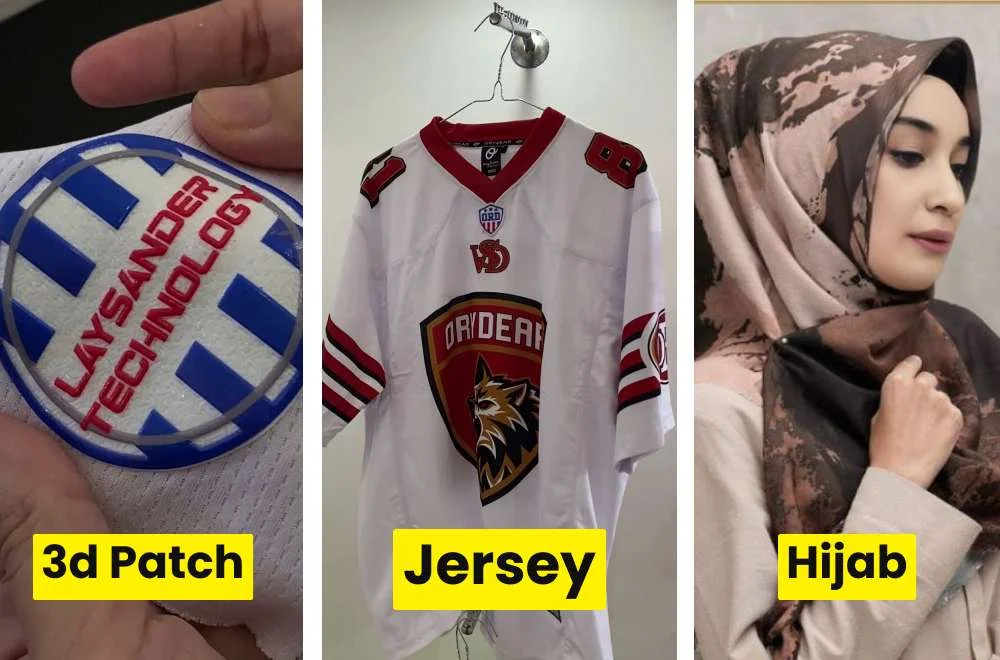 Contoh produk bisnis jersey, hijab printing, dan patch bordir yang cocok dikembangkan melalui teknologi di kenduri sablon jogja 2026.