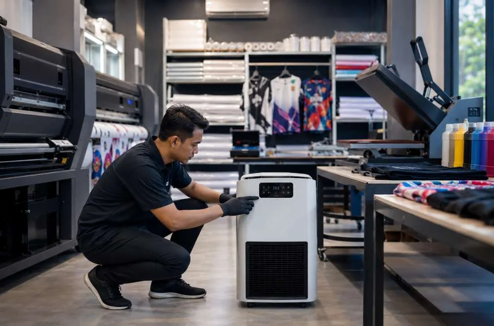 dehumidifier portable untuk ruang produksi cetak sublim.jpeg