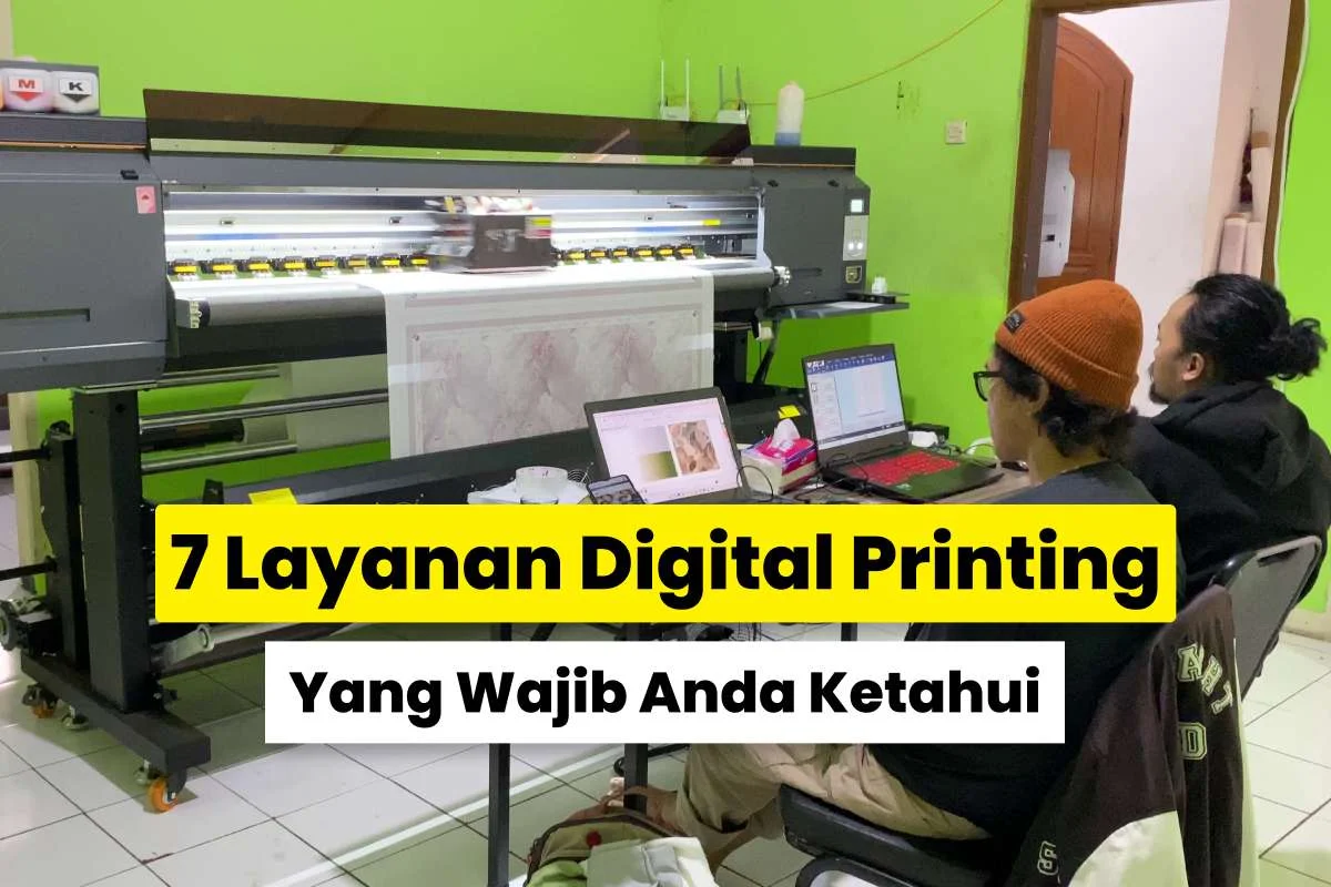 Mesin large format digital printing digunakan untuk produksi berbagai layanan digital printing paling laris di Indonesia seperti spanduk, wallpaper, dan backdrop.