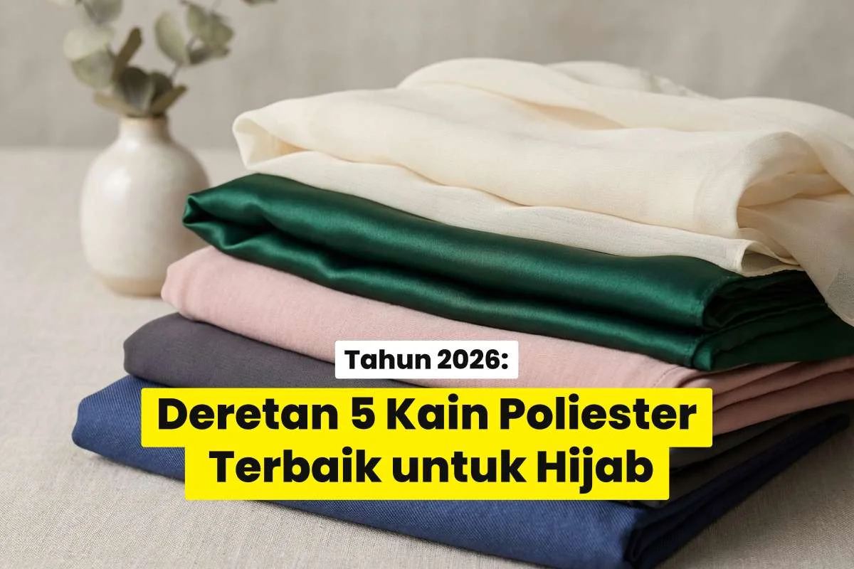 tumpukan kain polyester berbagai warna untuk hijab sublimasi dengan tekstur halus dan tampilan elegan