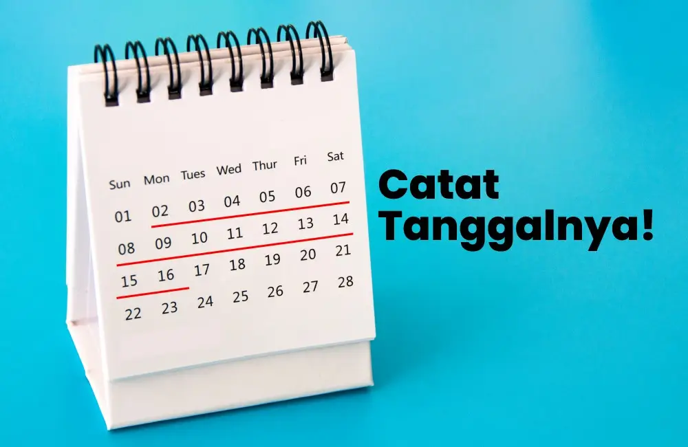 Kalender meja dengan penanda tanggal promo sebagai pengingat batas waktu promo THR printer digital yang hanya 15 hari.