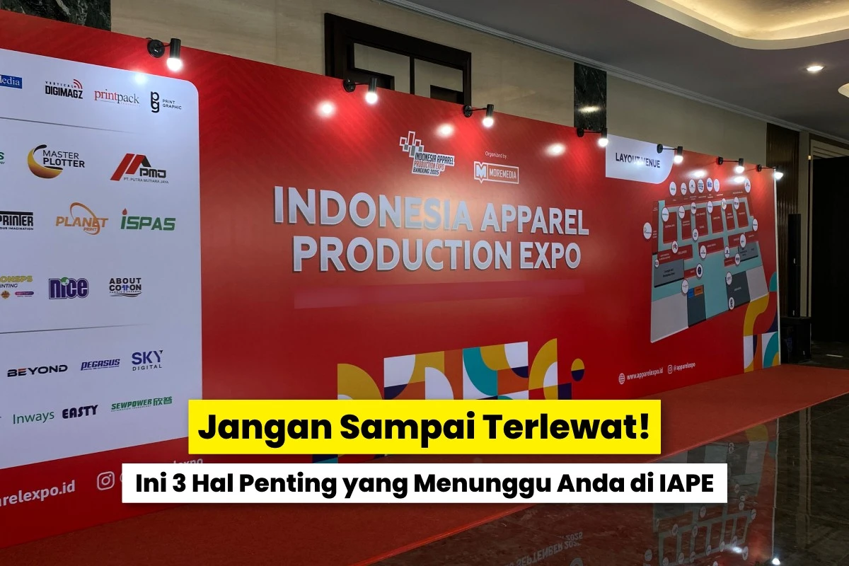 Area Indonesia Apparel Production Expo yang menjadi lokasi Laysander pameran IAPE 2026 di Bandung.