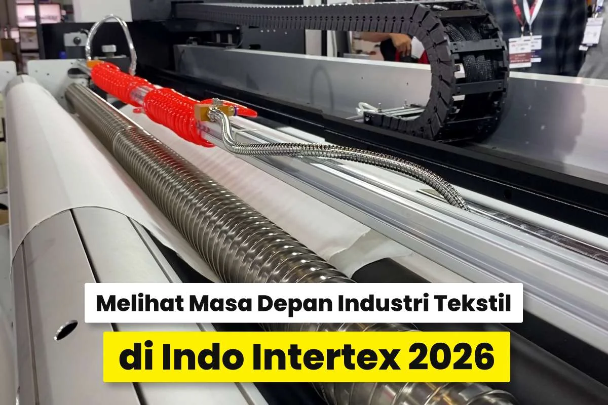 Close up mesin tekstil digital printing di Indo Intertex 2026 yang menunjukkan detail komponen produksi